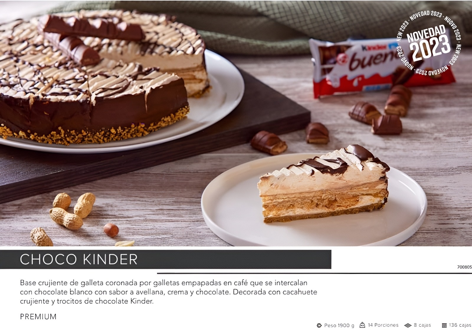 TARTA CHOCO KINDER 1900GRS 14 PORC