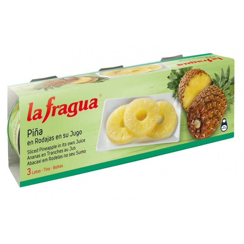 PIÑA EN SU JUGO RODAJA 4 LATA 1/4KG PACK 3